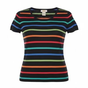 Talbots Petites Multicolor StriTalbots Multicolor Striped Short Sleeve Top